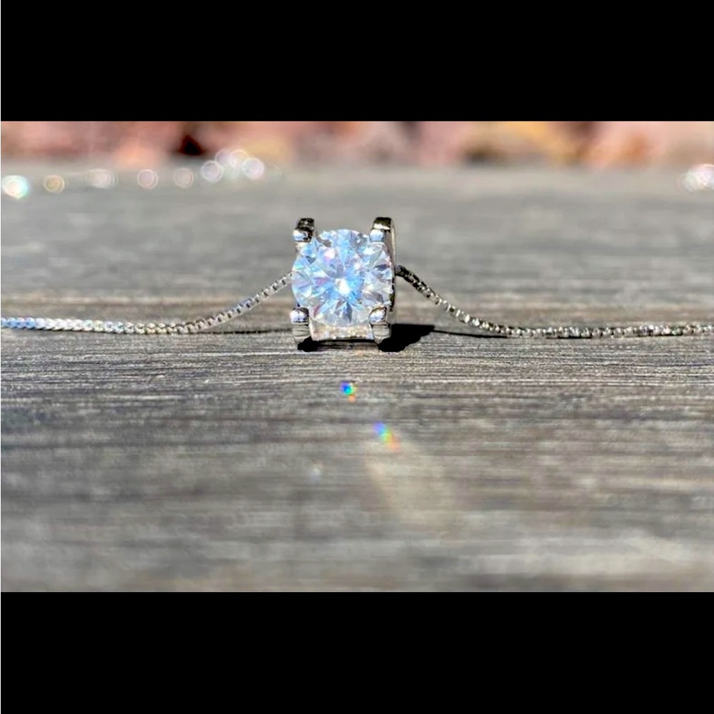 BRAND NEW S925 SILVER STERLING 1ct MOISSANITE DIAMOND NECKLACE‼️